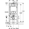 Комплект GEBERIT DUOFIX 458.128.21.1 для подвесного унитаза 112 см со смывным бачком скрытого монтажа DELTA 12 см смывная клавиша DELTA 51 хром